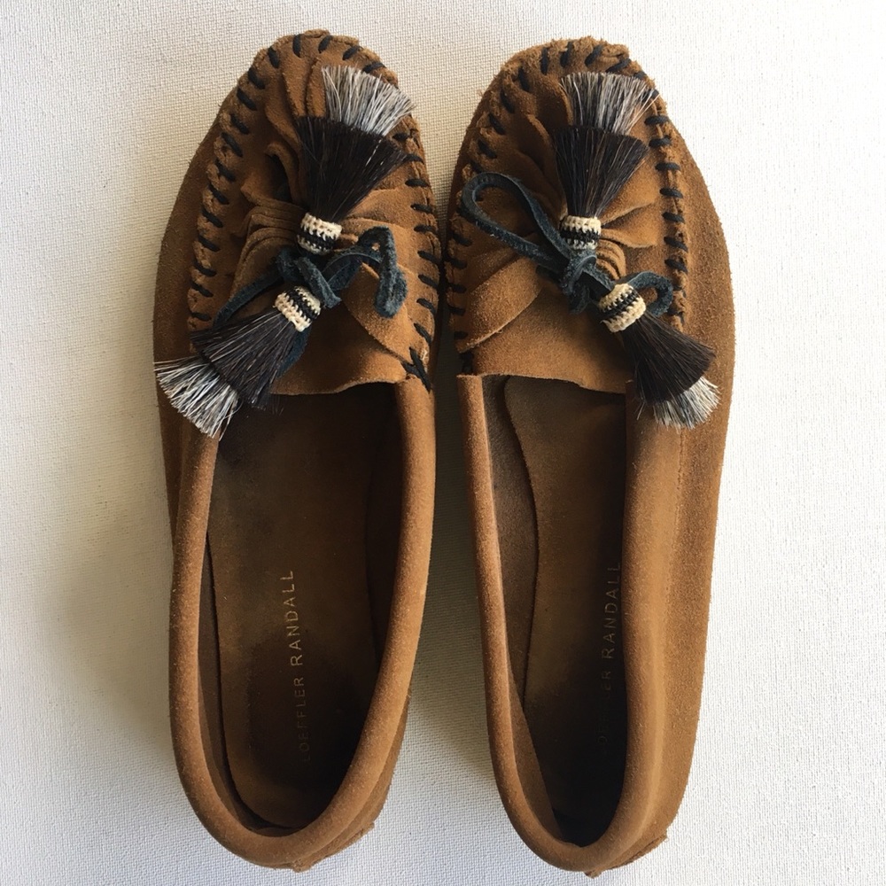 Loeffler Randall tassel suede moccasins size 9.5